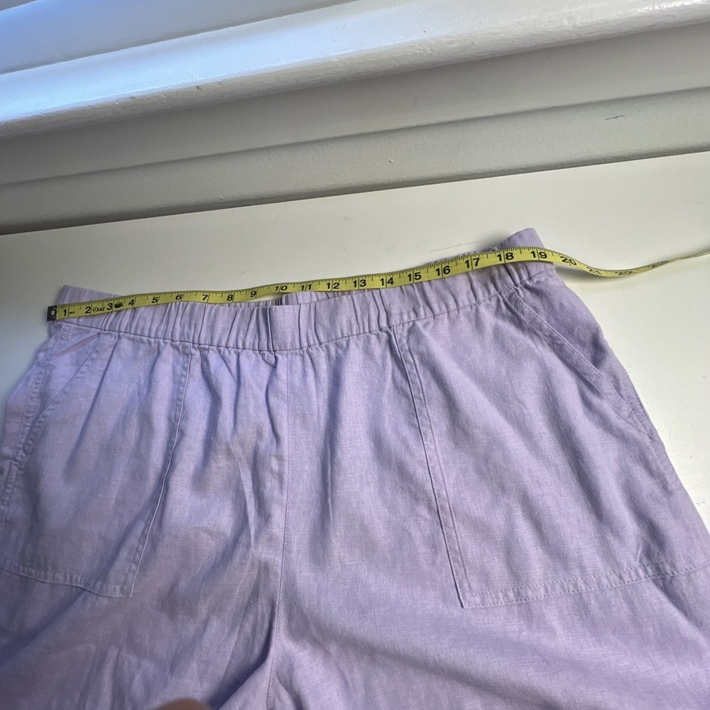 J. Crew Linen Blend Pull On Shorts Lavender  Pockets Size XL Quiet Luxury - Picture 5 of 7